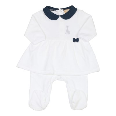 TROIS KILOS SEPT Dors-bien robe sophie la girafe 1 mois - blanc