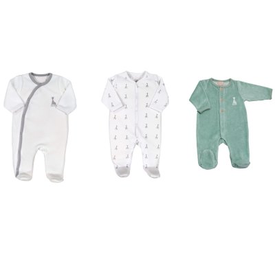 Ensemble de naissance 3 pyjamas 3 mois sophie la girafe