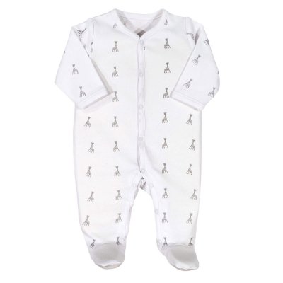 Pyjama coton sophie la girafe 3 mois gris