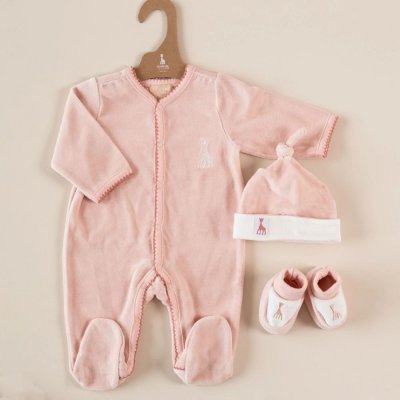 Ensemble de naissance sophie la girafe - rose poudrée