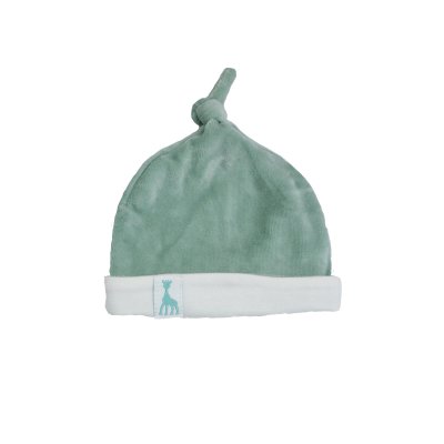 Bonnet naissance velours olive