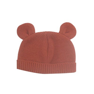 Bonnet bébé maille terracota naissance