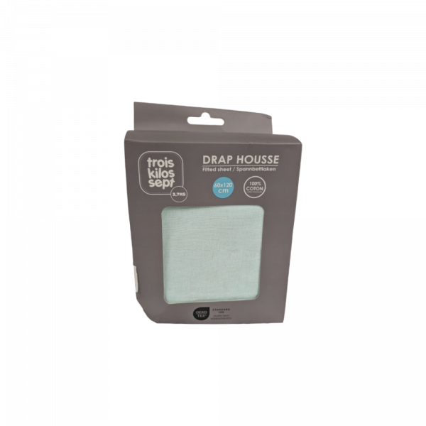 Les imparfaits - drap housse jade 60 x 120 cm Trois kilos sept