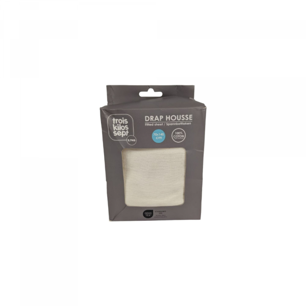 Les imparfaits - drap housse vanille 70 x 140 cm Trois kilos sept