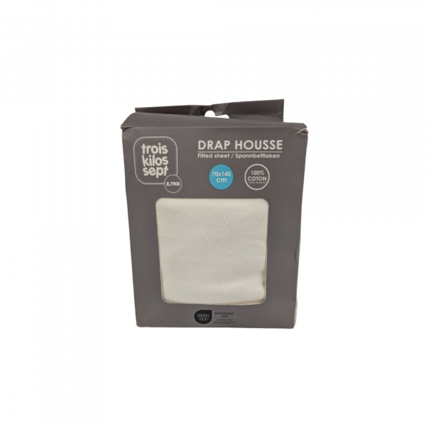 Les imparfaits - drap housse blanc 70 x 140 cm Trois kilos sept