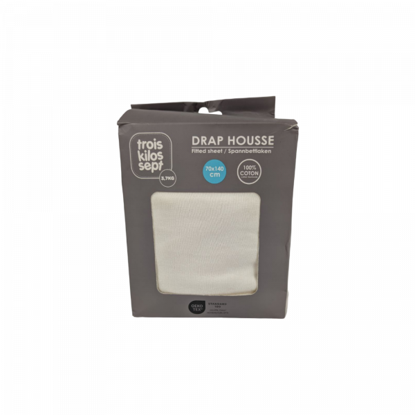 Les imparfaits - drap housse blanc 70 x 140 cm Trois kilos sept