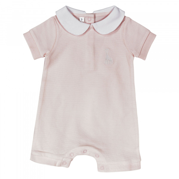 Body combishort maille piquée 6 mois sophie la girafe rose Trois kilos sept