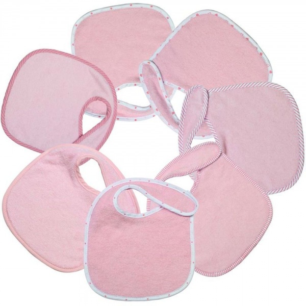 Lot de 7 bavoirs naissance - rose Trois kilos sept