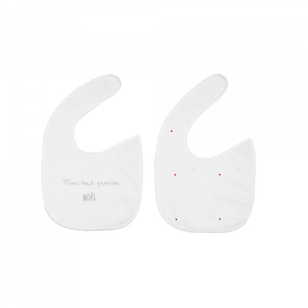 Lot de 2 bavoirs naissance noël Trois kilos sept