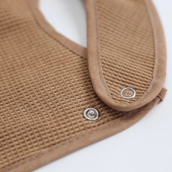 Lot de 6 bavoirs naissance nid d'abeille unis beige & choco Trois kilos sept