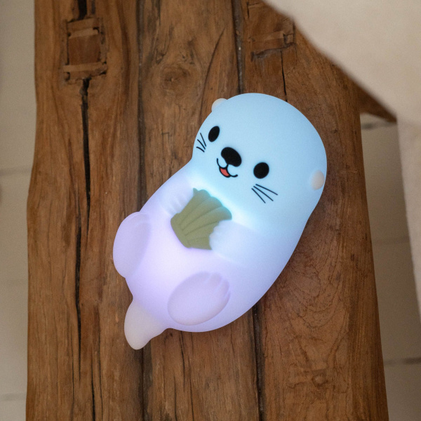 Veilleuse bébé silicone loutre 17 cm Trois kilos sept
