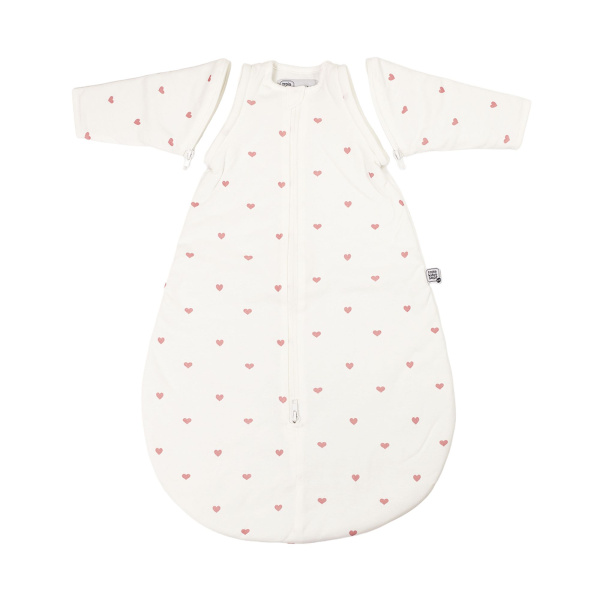 Gigoteuse coton manches amovibles 0/6 mois coeurs roses Trois kilos sept