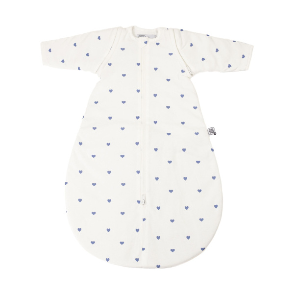 Gigoteuse coton manches amovibles coeurs bleus 0/6 mois Trois kilos sept