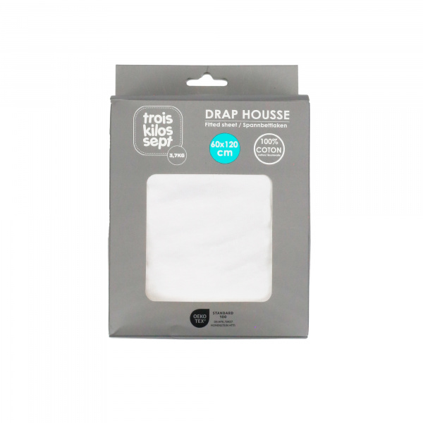 Drap housse moutarde 70 x 140 cm Trois kilos sept