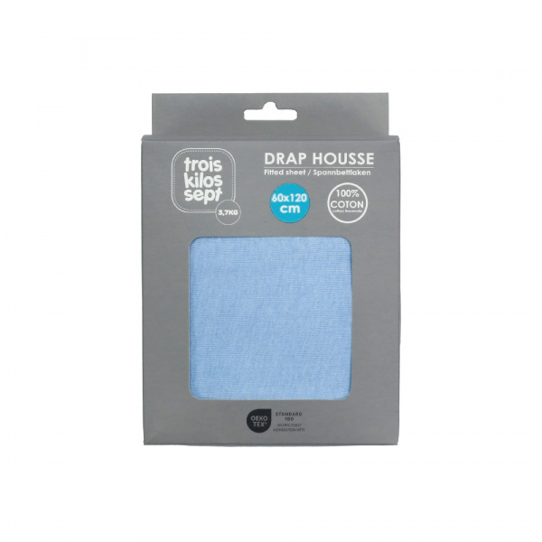 Drap housse ciel 60 x 120 cm Trois kilos sept