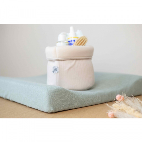 Lot de 2 housses de matelas à langer sable/vert Trois kilos sept