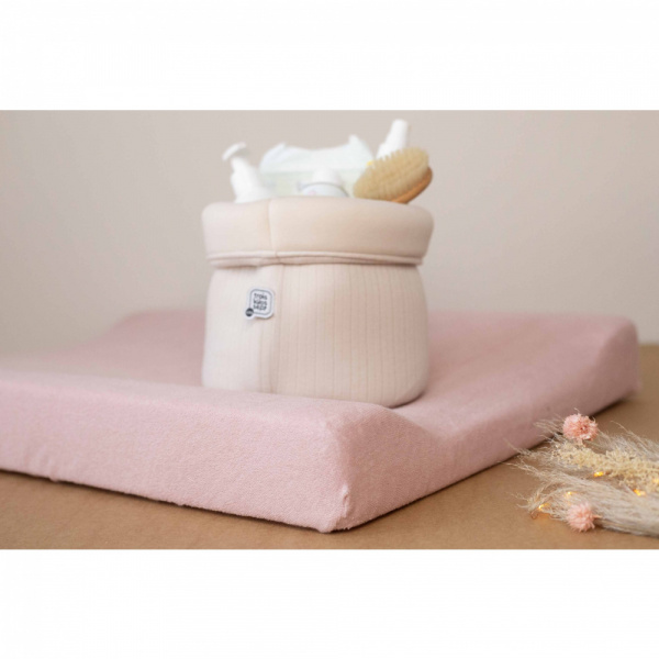 Lot de 2 housses de matelas à langer sable/vieux rose Trois kilos sept