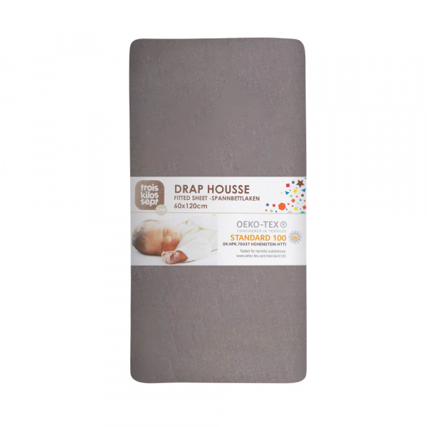 Drap housse brun 40 x 80 cm Trois kilos sept