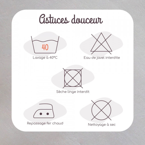 Drap housse gris 40 x 80 cm Trois kilos sept