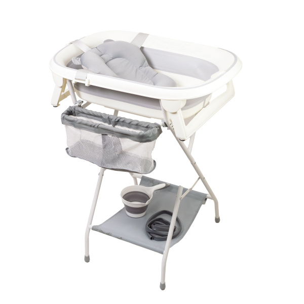 Pack baignoire pliable avec support et accessoires Trois kilos sept