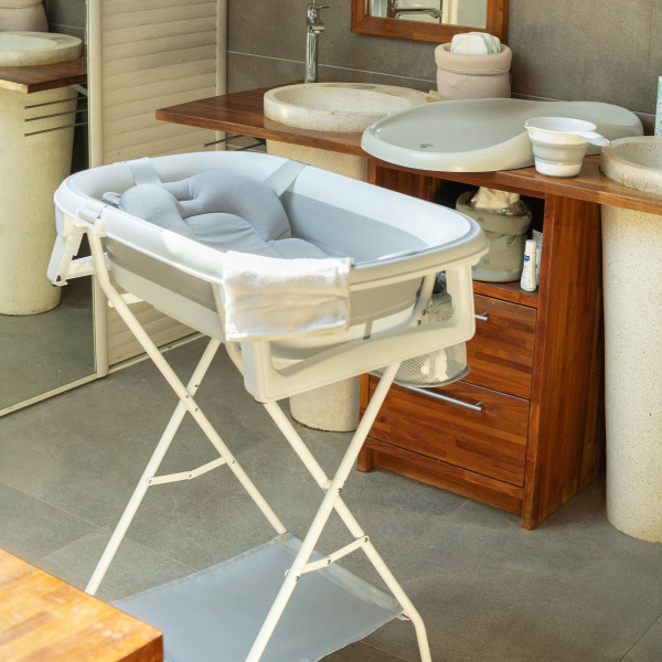Pack baignoire pliable avec support et accessoires Trois kilos sept
