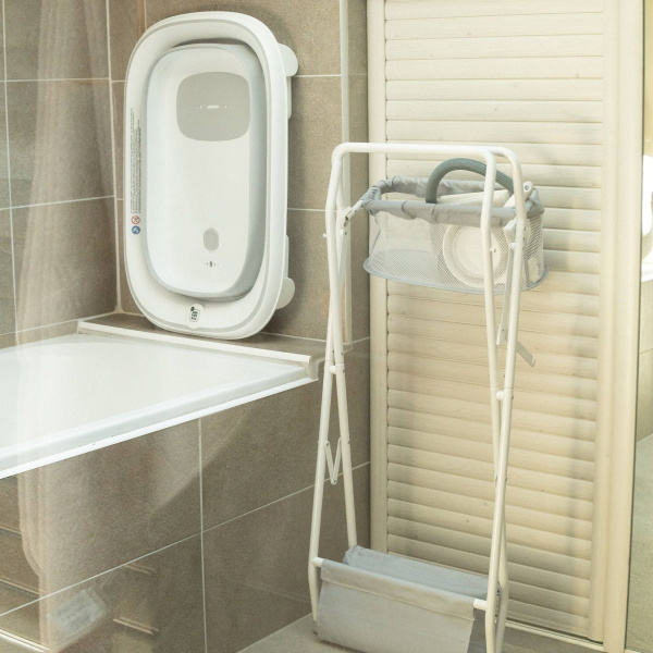 Pack baignoire pliable avec support et accessoires Trois kilos sept