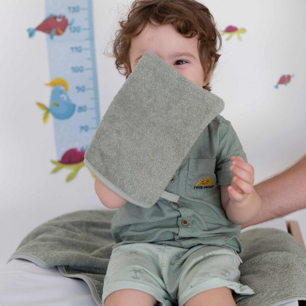 Gant de toilette vert Trois kilos sept