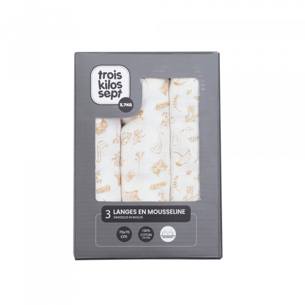 Lot de 3 langes wonderfull Trois kilos sept