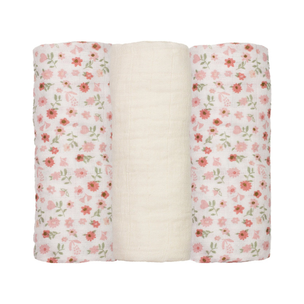 Lot de 3 langes 70 x 70 cm liberty Trois kilos sept