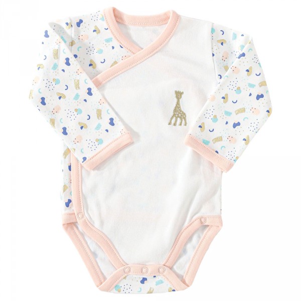 Body croisé 0 mois sophie la girafe - multicolore rose Trois kilos sept