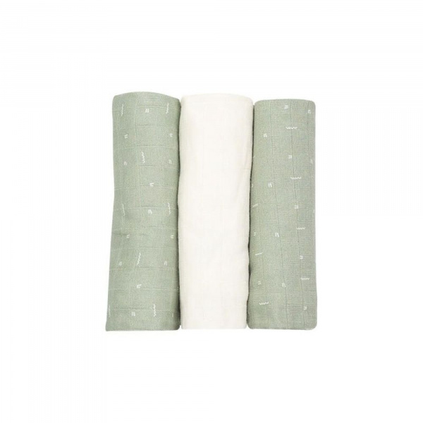 Lot de 3 langes graphic olive Trois kilos sept