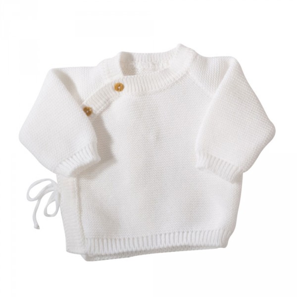 Ensemble naissance bébé brassière, bonnet et chaussons - blanc Trois kilos sept