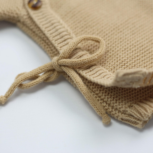 Brassière bébé naissance point mousse 0/1 mois - caramel Trois kilos sept