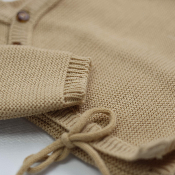 Brassière bébé naissance point mousse 0/1 mois - caramel Trois kilos sept