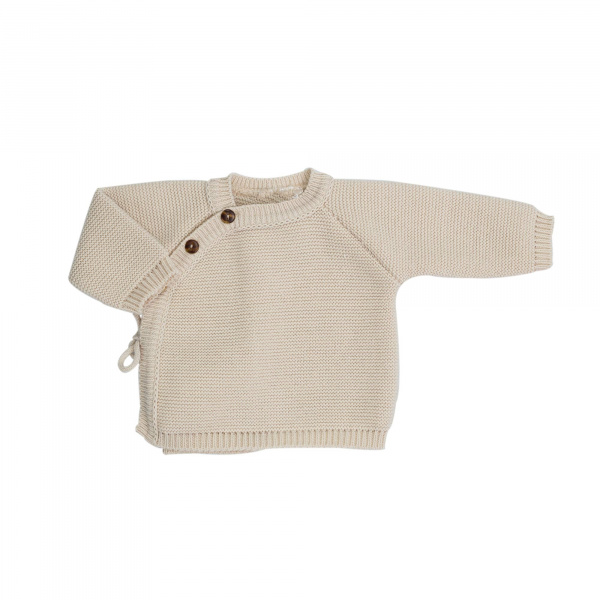 Ensemble naissance bébé brassière, bonnet et chaussons - sable Trois kilos sept