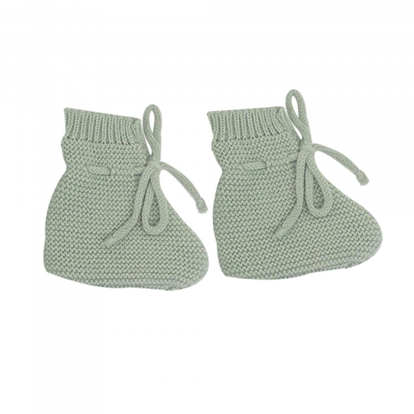 Ensemble naissance bébé brassière, bonnet et chaussons - vert olive Trois kilos sept
