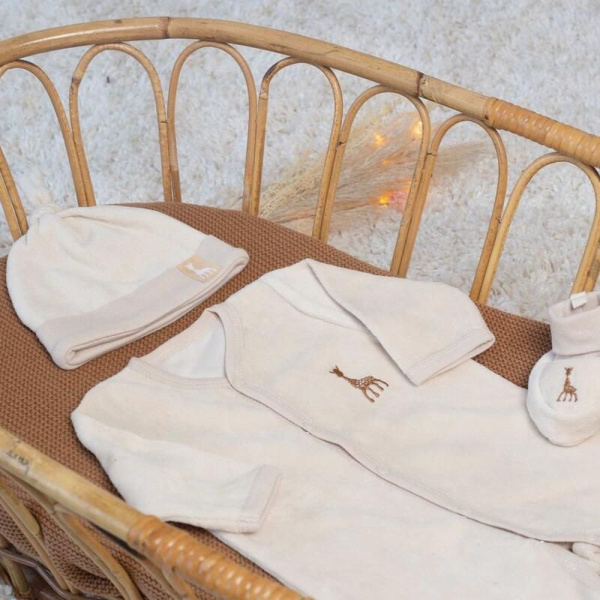 Ensemble naissance 3 pièces 1 mois - sophie la girafe Trois kilos sept