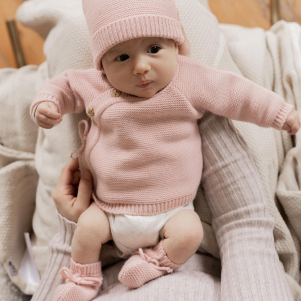 Brassière bébé naissance maille rose Trois kilos sept