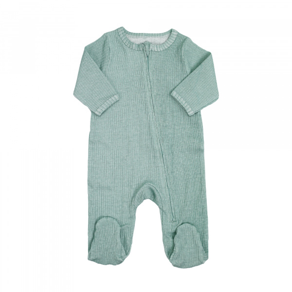 Pyjama coton zip naissance sauge Trois kilos sept