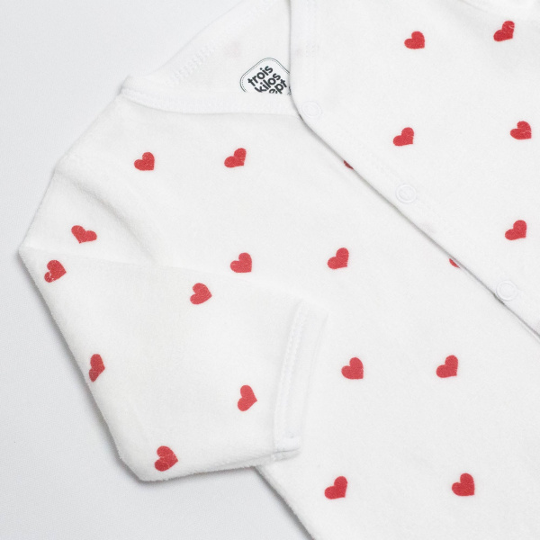 Pyjama naissance coeur rouge Trois kilos sept
