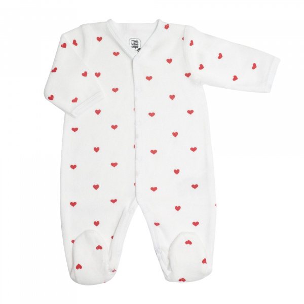 Pyjama naissance coeur rouge Trois kilos sept