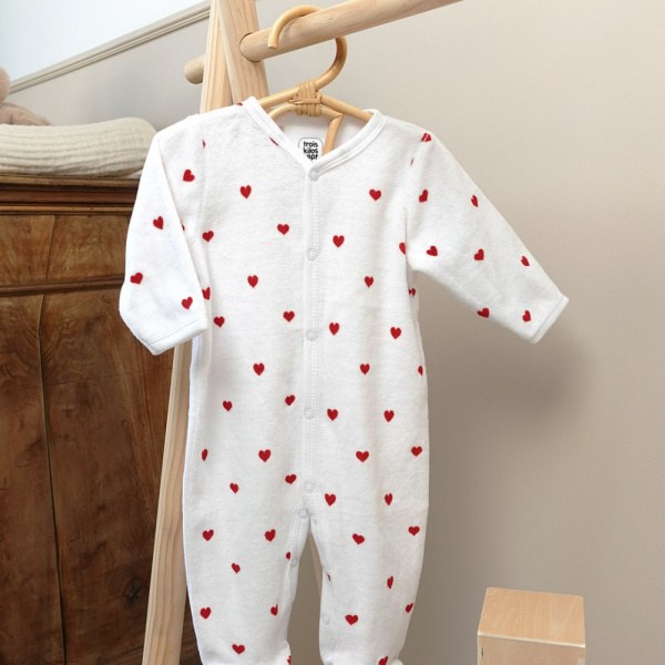 Pyjama prématuré coeur rouge Trois kilos sept