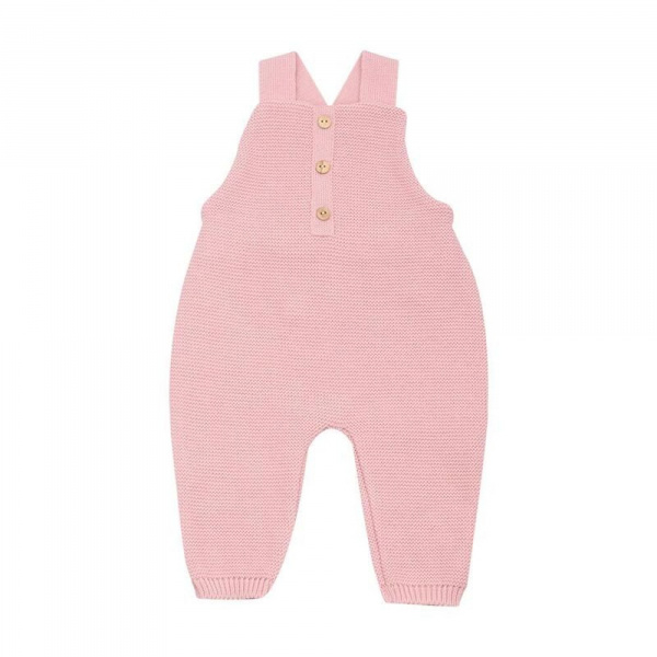Salopette maille vieux rose 1-3 mois Trois kilos sept