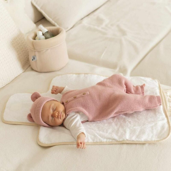 Salopette maille vieux rose 1-3 mois Trois kilos sept