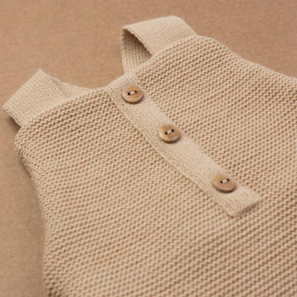 Salopette maille caramel 1-3 mois Trois kilos sept