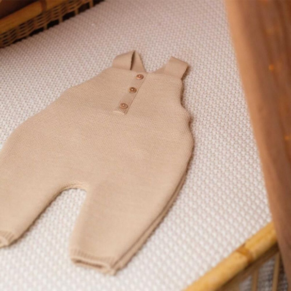 Salopette maille caramel 1-3 mois Trois kilos sept