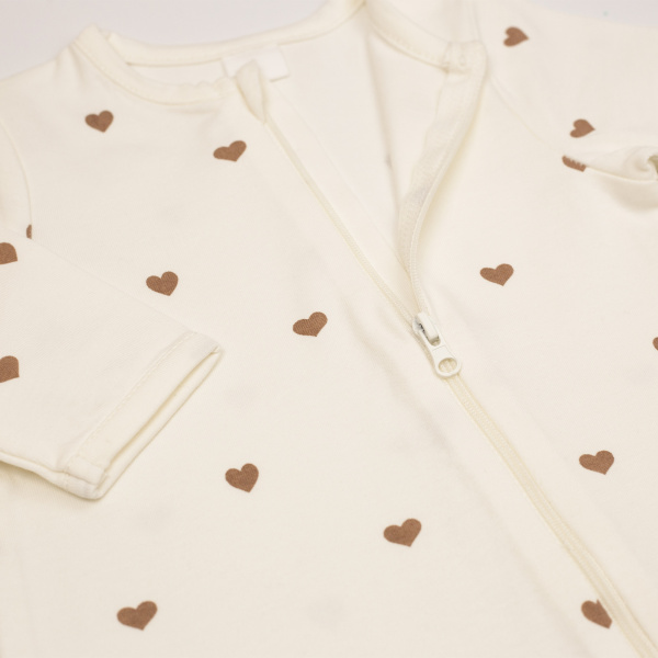 Pyjama dors-bien coeur ecru 3 mois Trois kilos sept