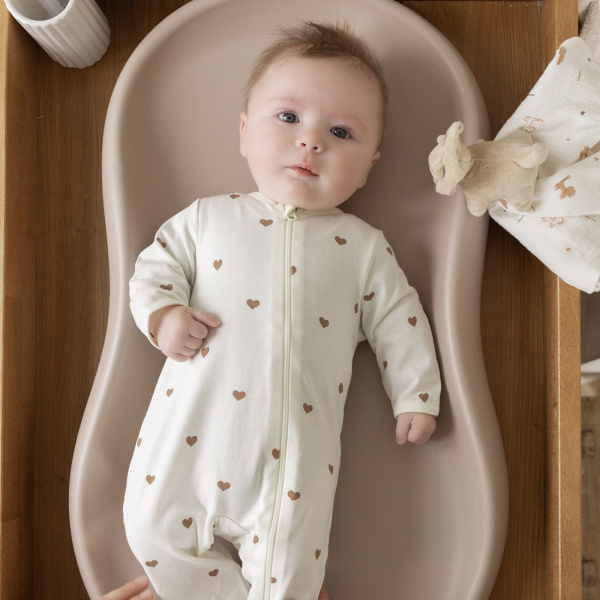 Pyjama dors-bien coeur ecru 3 mois Trois kilos sept