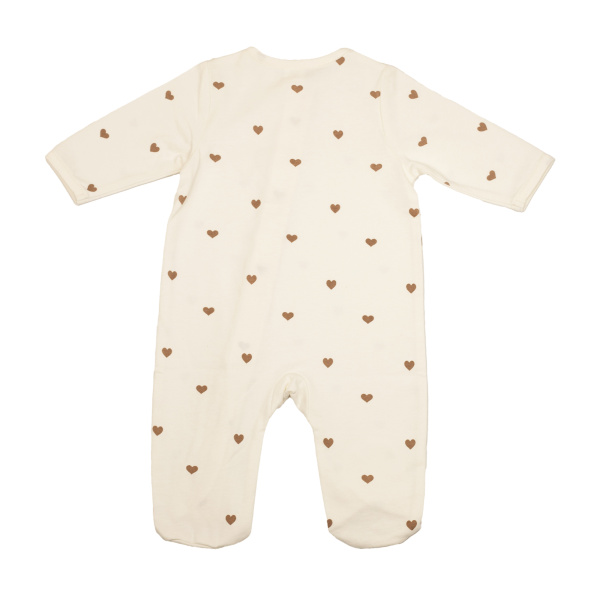 Pyjama dors-bien coeur ecru naissance Trois kilos sept