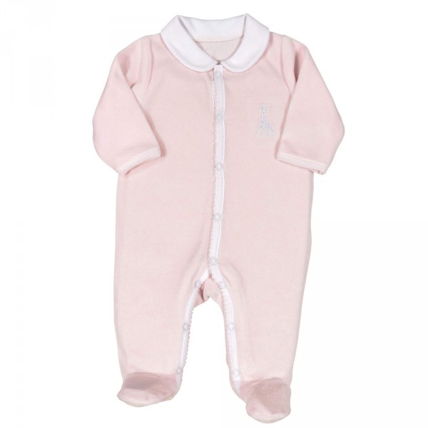 Pyjama velours sophie la girafe 3 mois rose Trois kilos sept
